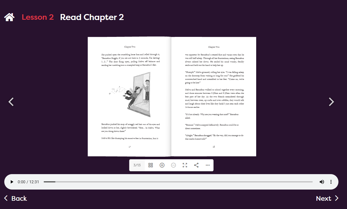 Demonstration of the flip book and audio book on portal